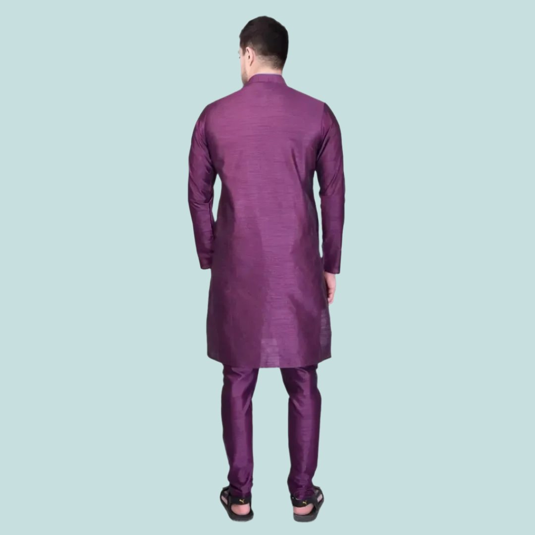 Stylish Silk Kurta & Bottom Set for Men
Size: M, L, XL, XXL
 Color:  Green
 Fabric:  Silk
 Type:  Kurta Sets
 Style:  Solid
 Design Type:  Kurta & Bottom Sets
This stylish silk kurta and bottom set for men combines comfort and elegance. Made from high-quality silk, it offers a luxurious feel and drapes effortlessly on the body. The intricate design and vibrant colors make it a perfect choice for any occasion. Upgrade your traditional wardrobe with